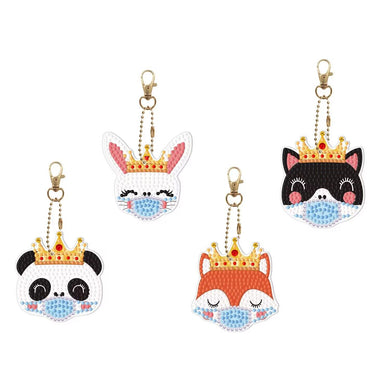 4pcs Cartoon DIY Diamond Painting Keychain Kit ADP8888