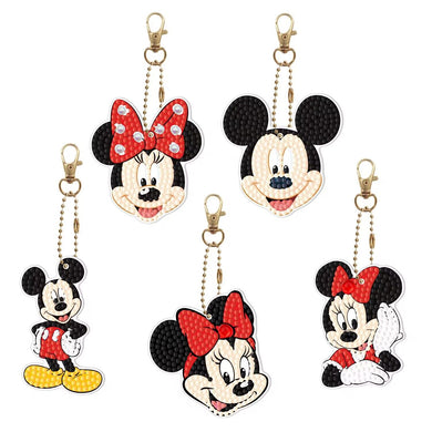 5pcs Cartoon DIY Diamond Painting Keychain Kit ADP8889