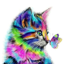 Load image into Gallery viewer, Diamond Art Painting Colorful Cat And Butterfly
