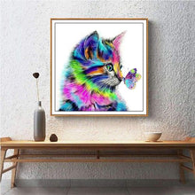 Load image into Gallery viewer, Diamond Art Painting Colorful Cat And Butterfly
