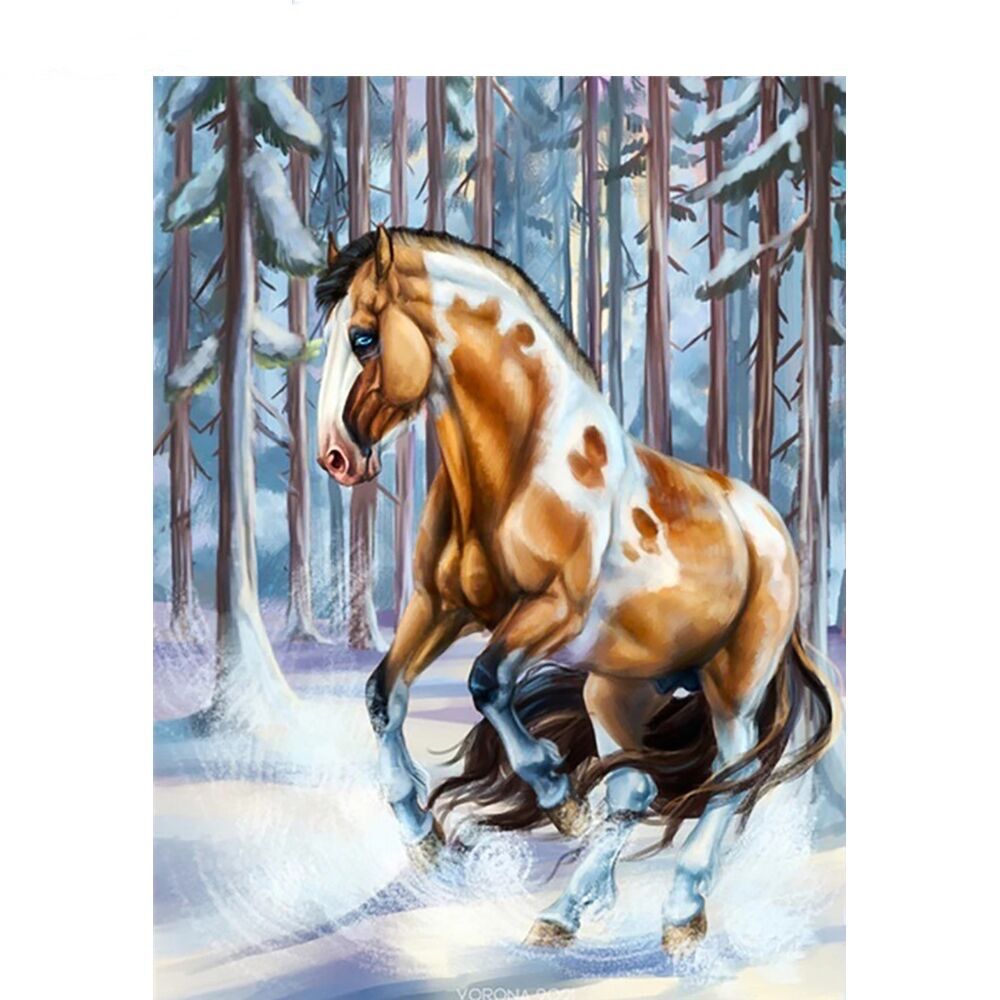 5D Diamond Full New Horse Animal Diamond Painting Winter