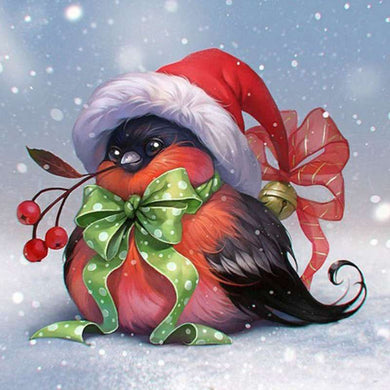 5D Diamond Painting Cartoon Christmas Bird