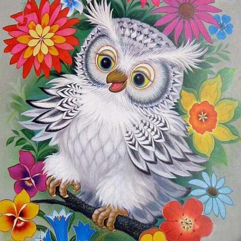 5D Diamond Painting Cartoon Owl