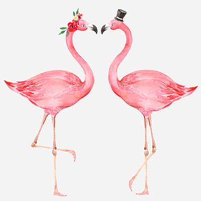 5D Diamond Painting Flamingo Love