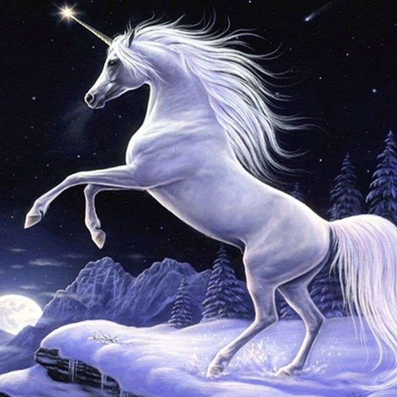 5D Diamond Painting Snow Mountain Unicorn