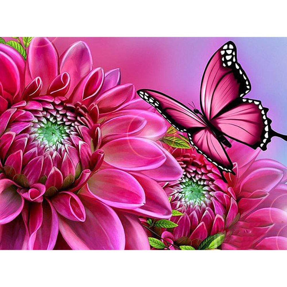 Butterfly Flower-5D Diamond Painting Kits-40x30cm