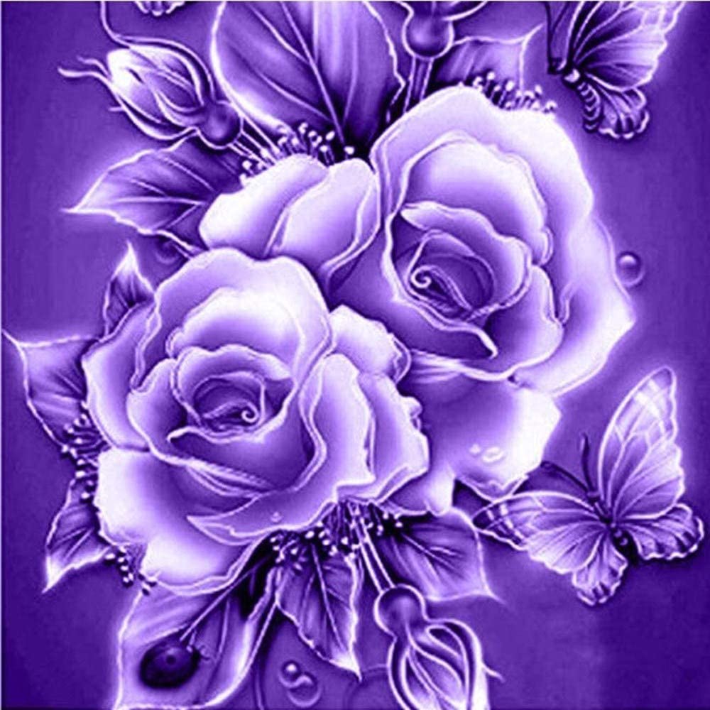 Flower Purple-5D Diamond Painting Kits-30x30cm