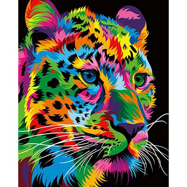 Diamond Painting Leopard Colorful