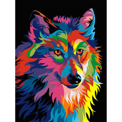 Diamond Painting Colorful Wolf