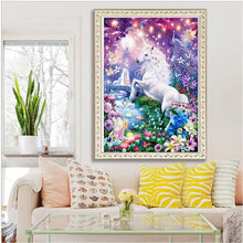 Load image into Gallery viewer, Diamond Painting Fantasy Unicorn Flower Peacock
