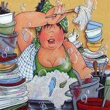Load image into Gallery viewer, Diamond Painting Kits Cartoon Woman Washing Dishes
