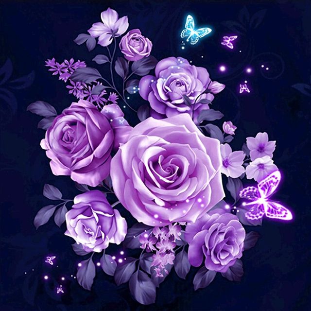Diamond Painting Kits Rose Purple