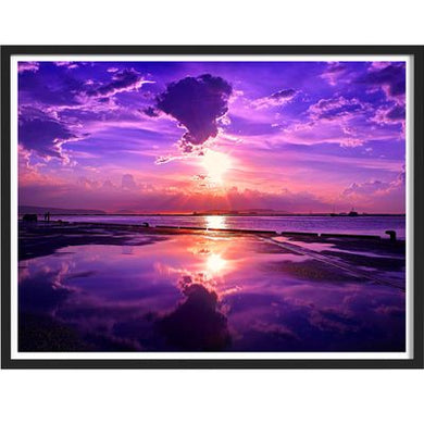 Diamond Painting Sunset Purple Cloud