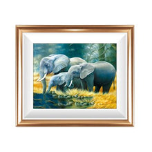 Load image into Gallery viewer, Diamond Painting Elephant Family
