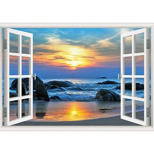 5D Diamond Painting Sunrise Sunset Kit, DIY Art Project, Full Drill Diamonds