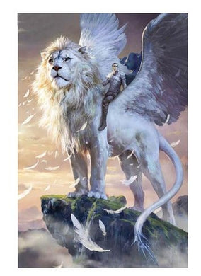 White Lion with Wings and Knight