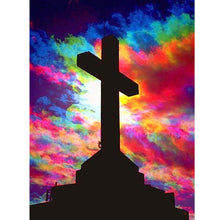 Load image into Gallery viewer, 5D DIY Diamond Painting Christian Cross Sunrise   Full Round Drill Painting Kit - 30x40cm
