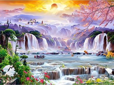 High Mountains and Flowing Water DIY 5D Diamond Painting Kits ADP8964