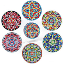 Load image into Gallery viewer, 6 Pieces Mandala Colletions Diamond Painting Coaster with Holder
