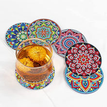 Load image into Gallery viewer, 6 Pieces Mandala Colletions Diamond Painting Coaster with Holder
