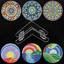 Load image into Gallery viewer, 6 Pieces Mandala Colletions Diamond Painting Coaster with Holder
