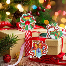 Load image into Gallery viewer, 15 Pcs Christmas Diamond Key Chain Kits Keychain Bulk Ornaments Key Ring Pendant Christmas Tree
