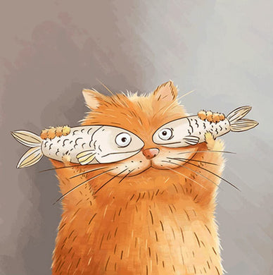 Cat and Fish Diamond Painting Kit ADP8753