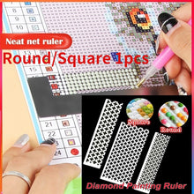Load image into Gallery viewer, Square or Round Pattern Stainless Steel Diamond Craft Painting Tools Net Ruler for Diamond Drawing Embroidery Tools DIY 1pcs

