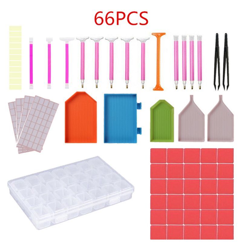 66 pieces 5d diamonds painting tools and accessories kits