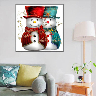 Red and Green Hat Snowman Diamond Painting ADP5858