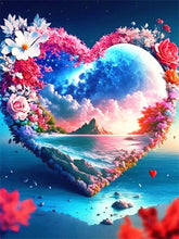 Load image into Gallery viewer, Diamond Embroidery Heart Love Rose Seaside Diamond Painting New Landscape 30x40cm ADP9409
