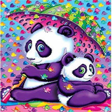 Load image into Gallery viewer, Holding Umbrella Two Pandas Diamond Painting
