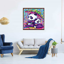 Load image into Gallery viewer, Holding Umbrella Two Pandas Diamond Painting
