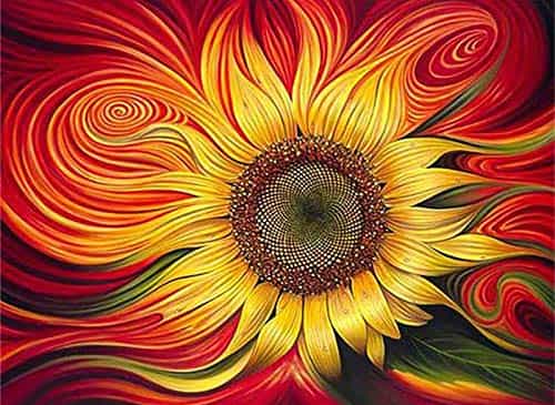 Warped Sunflower 5D Diamond Painting