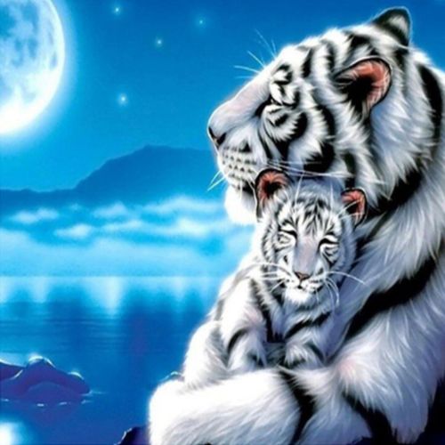 White Tiger Diamond Painting