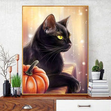 Load image into Gallery viewer, Black Cat Pumpkin Diamond Painting
