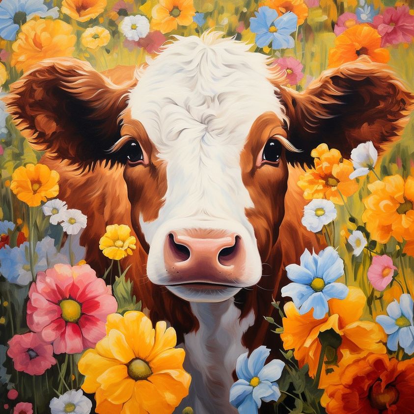 5d Diamond Painting Cattle-30x30cm