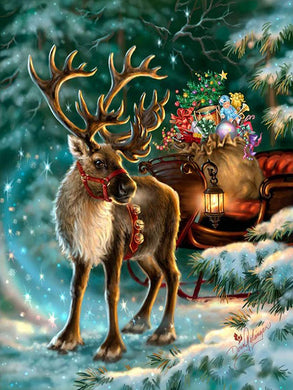 Christmas Gift Giving Deer Diamond Painting Kits ADP8415