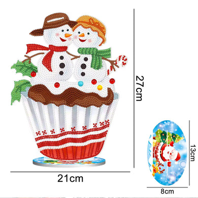 5D DIY Diamond Painting Christmas Snowman Cupcake Ornaments