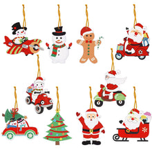 Load image into Gallery viewer, Christmas Snowman Santa Claus 10pcs Special Shaped Diamond Painting Hanging Pendant
