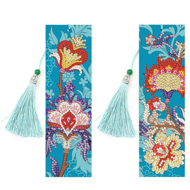 6pcs DIY Feather Diamond Painting Bookmarks with Crystal Pendant (SQ208)