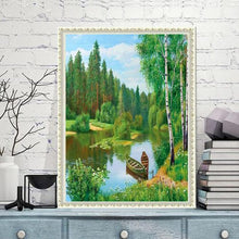 Load image into Gallery viewer, Green Tree Boat Forest
