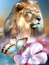 Load image into Gallery viewer, DIY Diamond Painting 30x40cm Lion Butterfly Flower
