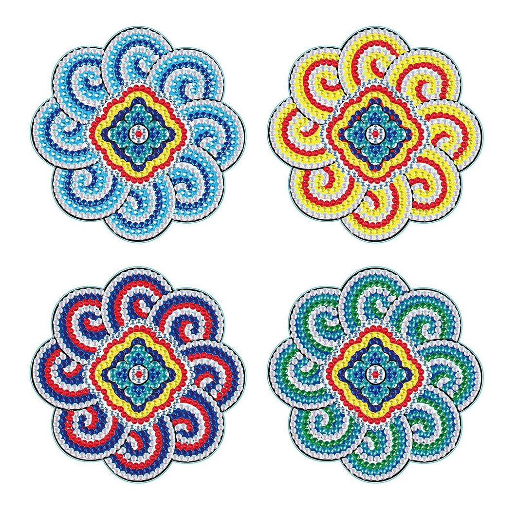 4 Pcs Mandala DIY Diamonds Painting Coaster ADP9466
