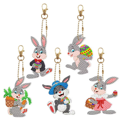 New Easter Bunny Diamond Painting Keychain Kit Gift ADP9450