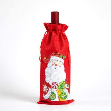Diamond Painting Red Wine Bag - Christmas Santa Claus