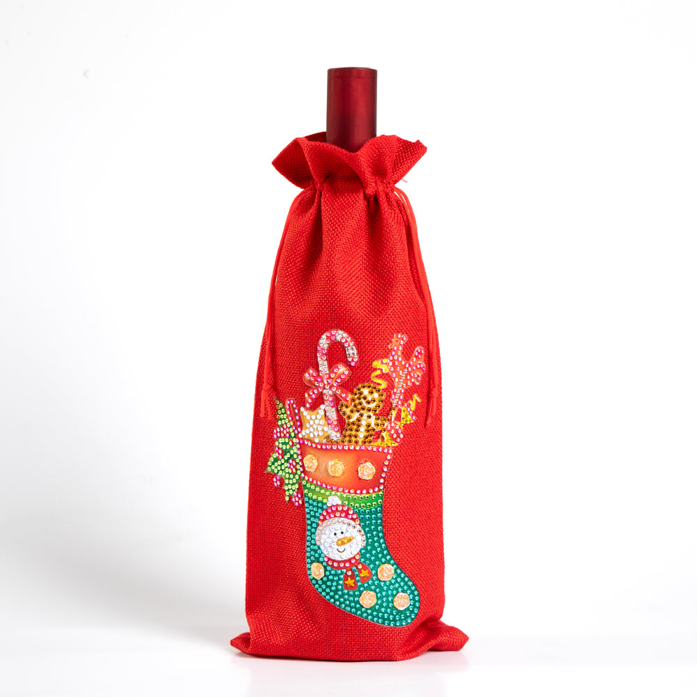 Diamond Painting Red Wine Bag - Christmas Stocking
