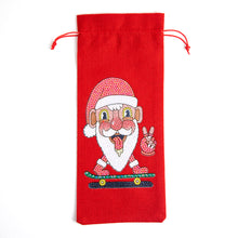Load image into Gallery viewer, Diamond Painting Red Wine Bag - Red Happy Santa
