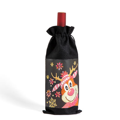 Diamond Painting Red Wine Bag - Christmas Deer
