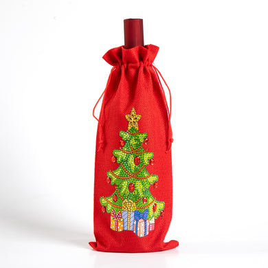 Diamond Painting Red Wine Bag - Christmas Tree
